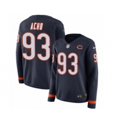 Women's Nike Chicago Bears #93 Sam Acho Limited Navy Blue Therma Long Sleeve NFL Jersey