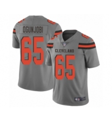 Women's Cleveland Browns #65 Larry Ogunjobi Limited Gray Inverted Legend Football Jersey