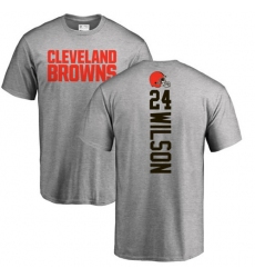 NFL Nike Cleveland Browns #24 Howard Wilson Ash Backer T-Shirt