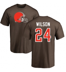 NFL Nike Cleveland Browns #24 Howard Wilson Brown Name & Number Logo T-Shirt
