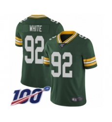 Men's Green Bay Packers #92 Reggie White Green Team Color Vapor Untouchable Limited Player 100th Season Football Jersey