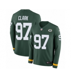 Men's Nike Green Bay Packers #97 Kenny Clark Limited Green Therma Long Sleeve NFL Jersey