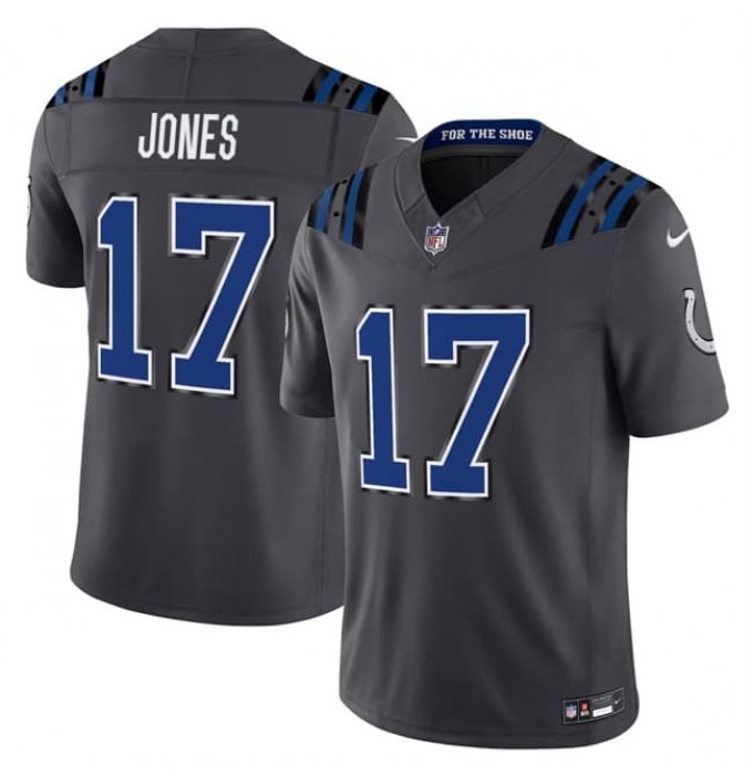 Men's Indianapolis Colts #17 Daniel Jones Dark Gray 2026 F.U.S.E. Rivalries Collection Limited Football Stitched Jersey