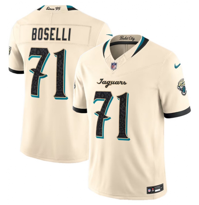 Men's Jacksonville Jaguars #71 Tony Boselli Cream 2026 F.U.S.E. Rivalries Collection Limited Football Stitched Jersey