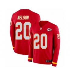 Men's Nike Kansas City Chiefs #20 Steven Nelson Limited Red Therma Long Sleeve NFL Jersey