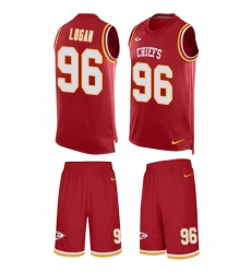 Men's Nike Kansas City Chiefs #96 Bennie Logan Limited Red Tank Top Suit NFL Jersey
