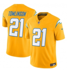 Men's Los Angeles Chargers #21 LaDainian Tomlinson Gold 2025 F.U.S.E. Alternate Vapor Limited Football Stitched JerseyMen's Los Angeles Chargers #21 LaDain
